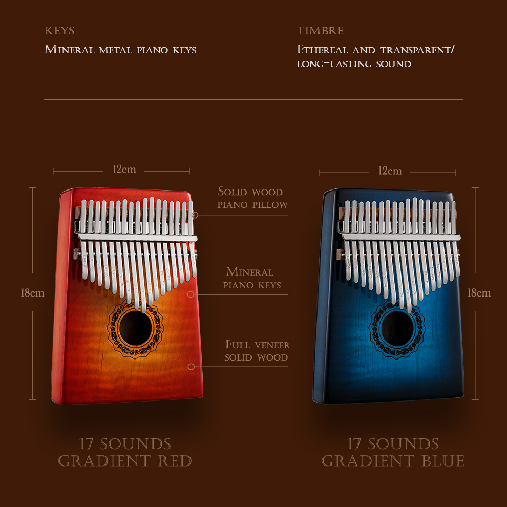 Hluru Professional 17 Key Mapl - đánh giá và giá Kalimba Thumb Piano