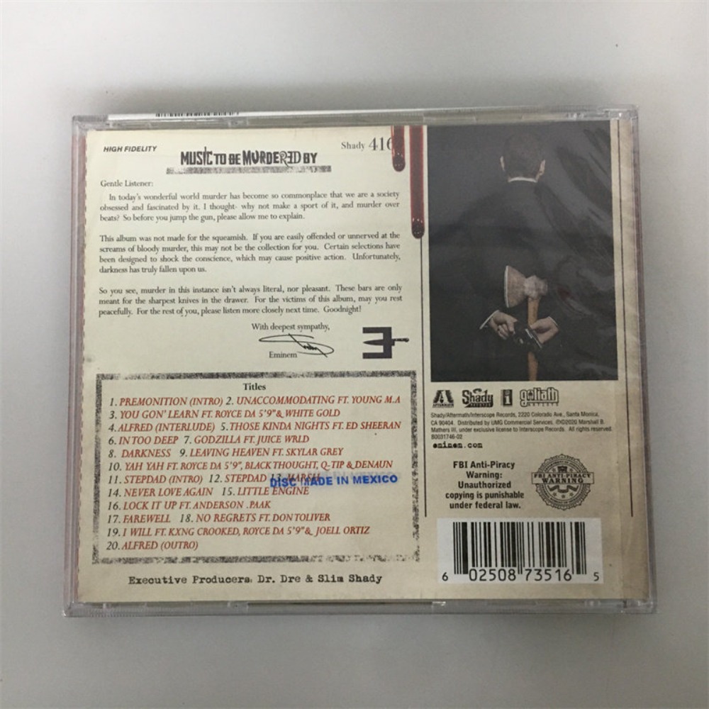 CD 'Music To Be Murdered By' E - đánh giá và giá Audio Music Hip Hop