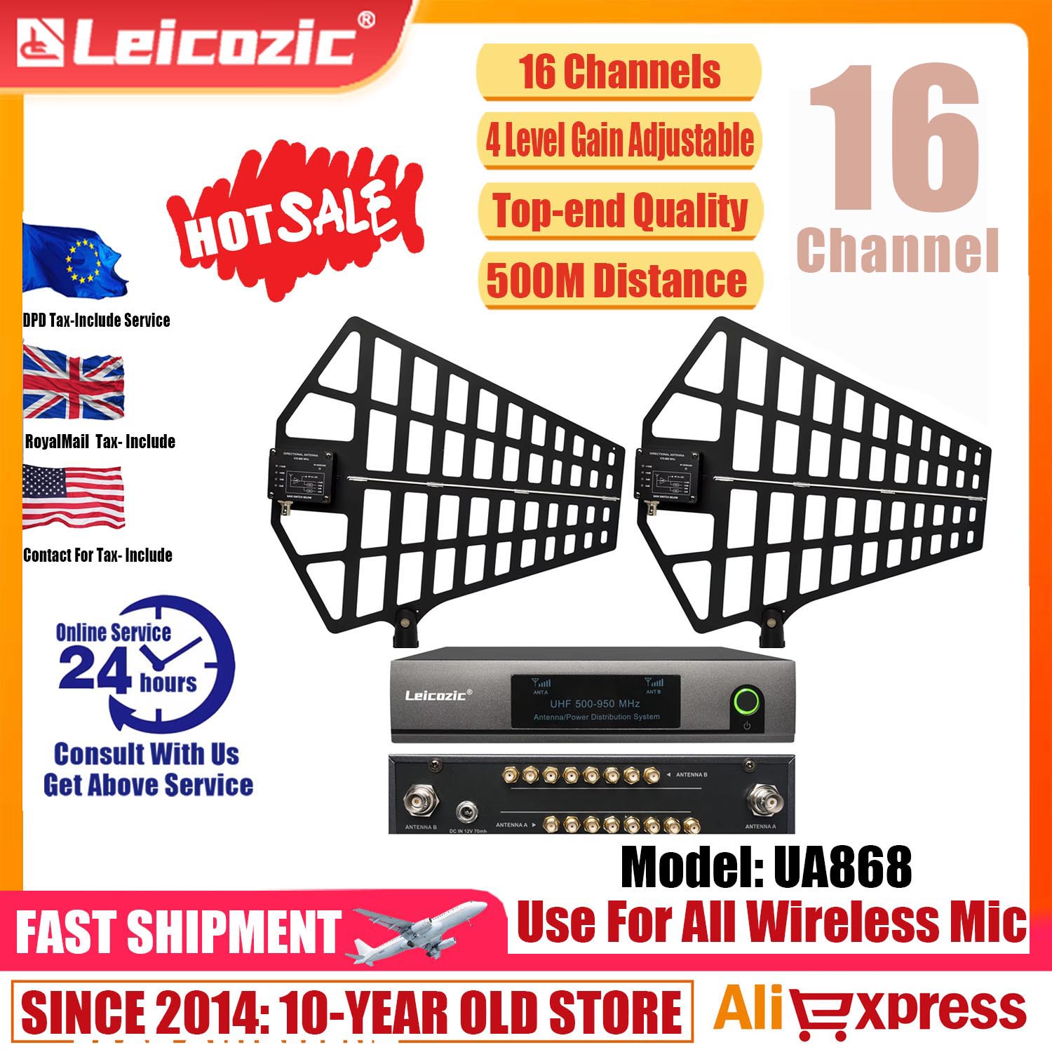 Leicozic 8 Kênh Ăng Ten Hệ Thố - đánh giá và giá Music Audio Pro