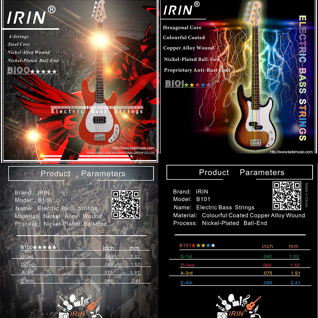 IRIN Electric Bass Strings Pro - đánh giá và giá Bass Guitar Strings